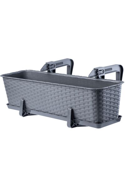 KADAX Ghiveci de balcon cu suport pentru flori 60 cm + mânere, grafit