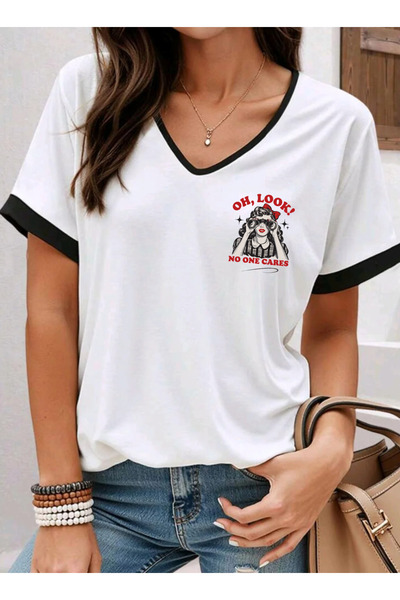 SUNFREE MIX B Štampano V-izrez crna B Sa paspulom P Pamuk u standardnog kroja...