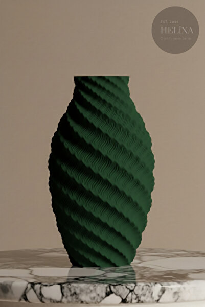 Smile3D Bohem Tarz Spiral Tasarım Dekoratif Vazo - 3D Baskı ve Lisanslı - 25 cm