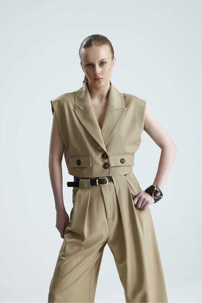 GACA COLLECTION ALOHA Bej Cepli Yelek