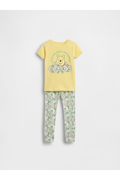 GAP Bebek Sarı Winnie The Pooh Organik Brushed Pamuk Pijama Takımı