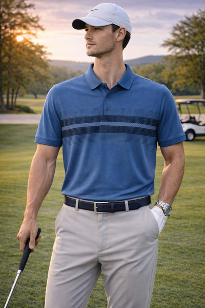 Maccali Muška Sa deznom Relax Fit indigo polo majica