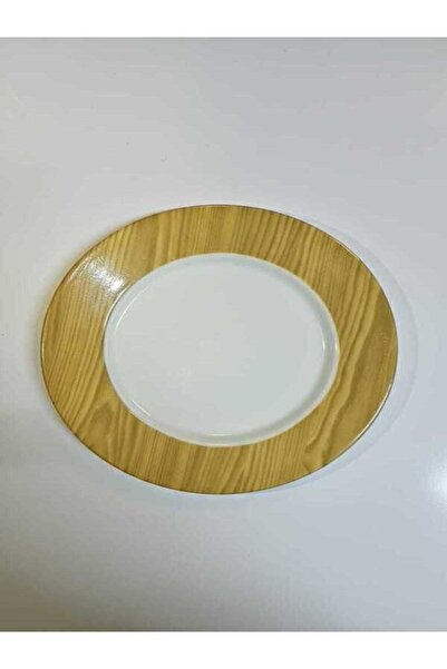 Güneş Wooden Patterned Melamine Plates 23 cm - Set of 6