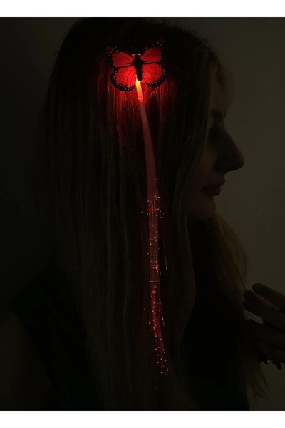 NİLZ Işıklı Kelebek Postiş Yan Toka