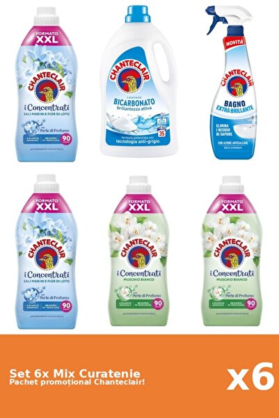 Chanteclair Set 6 Mix Curatenie Chanteclair: Bicarbonat, Lotus, Clasic, Mosc Alb