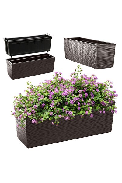 KADAX Ghiveci de balcon cu suport pentru flori pentru balustradă 19x56cm, cul...