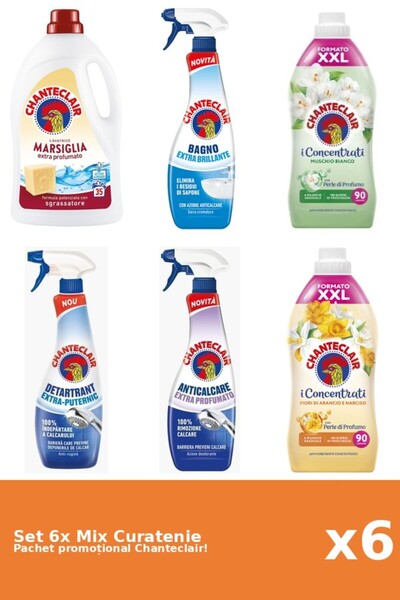 Chanteclair Set 6 Mix Curatenie Chanteclair: Clasic, Portocale, Puternic, Par...