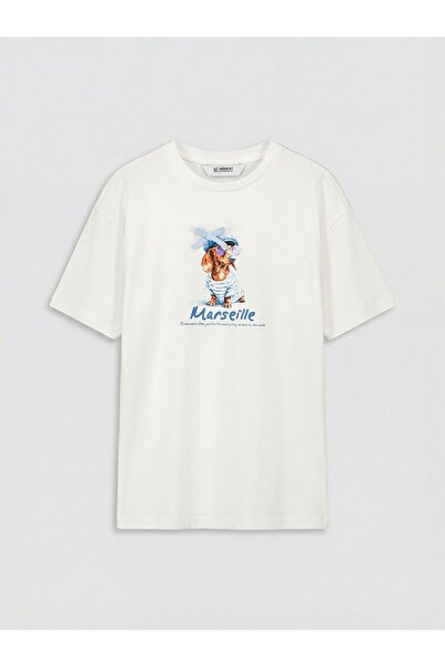 LC Waikiki LCW Kids okrugla kragna Štampano Majica za devojčice