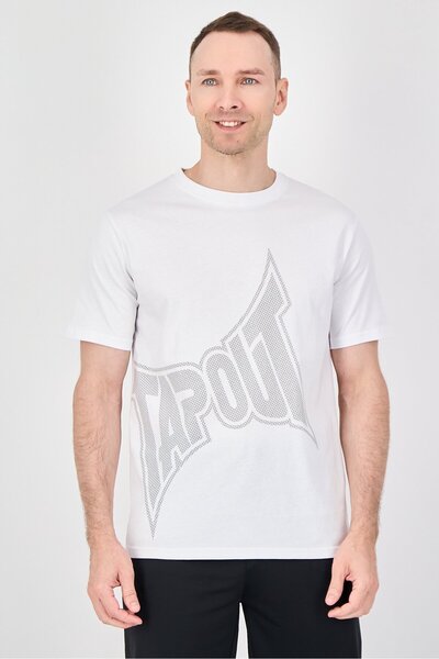 Tapout تيشيرت رياضي رجالي بأكمام قصيرة، أبيض