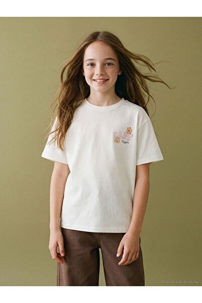 LC Waikiki LCW Kids Capyfun Štampano majica za devojčice