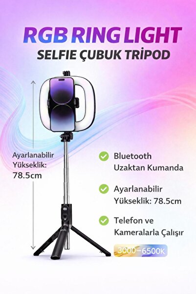 MO DOU Professional Led Lighted Selfie Stick Tripod – Bluetooth Controlled Ph...