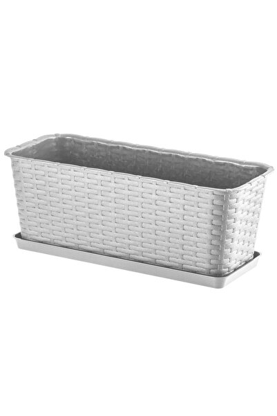 KADAX Ghiveci de balcon cu suport pentru flori, balustradă 40 cm, gri