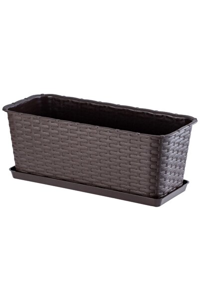 KADAX Ghiveci de balcon cu suport pentru flori, 40 cm, maro
