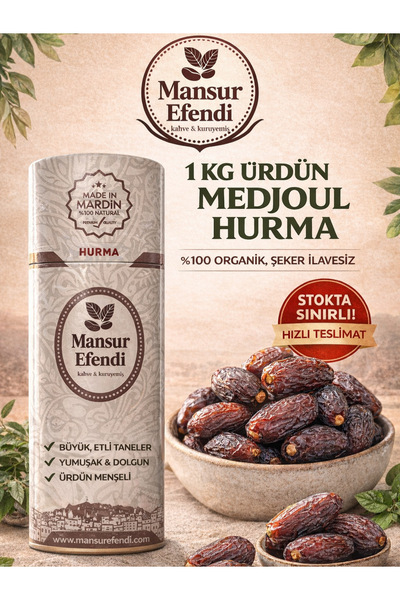 Mansur Efendi Hurma Ürdün hurması Medjoul Dates 1kg %100 organik PL