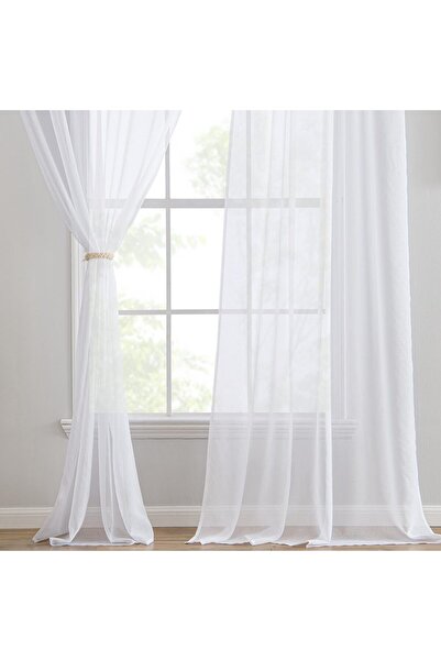 EMEMA Perdea cu benzi de plumb, model Buff Loop pentru living - decorativă, aerisită, pentru dormitor, 140 x 225 cm (l x î) l