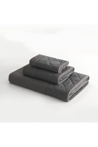Ecocotton Set de prosoape Hüma din matlasat piese, bumbac 100% antracit