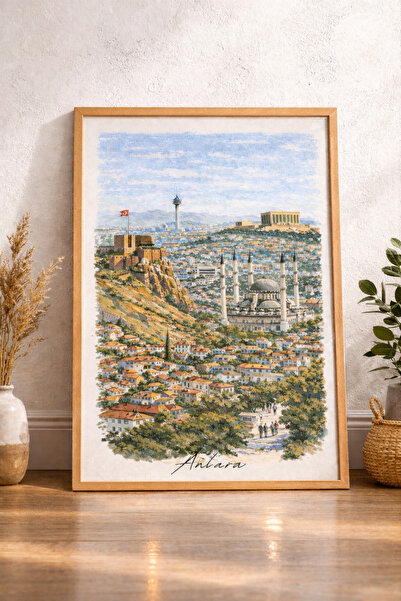 artera casa Ankara Başkent Silüeti Premium Dekoratif Poster Tablo