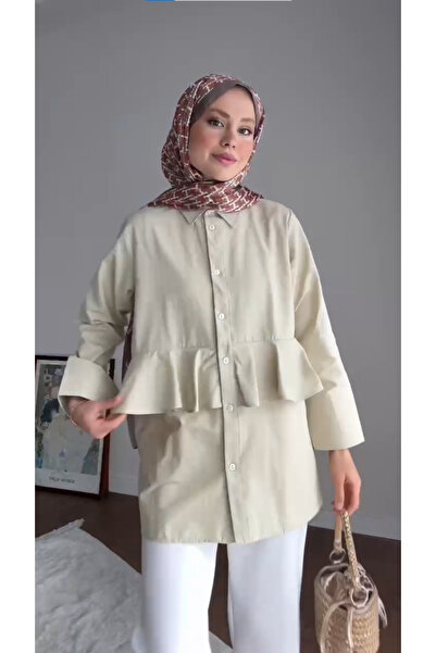 RFK Butik Women's Alerli Seyyar Belt in Poplin Shirt Tunic - Light Green