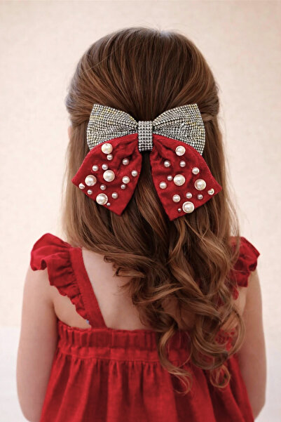 BONY SOCKS İnci i T Sa kamenčićima automatska kopča klaret crvena