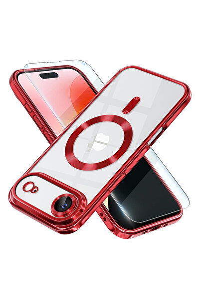 VERTEK Husa Luxury Magnetica, protectie camere, pentru iPhone 17 Air, Rosu
