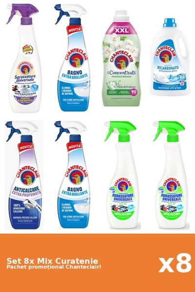 Chanteclair Set 8 Mix Curatenie Chanteclair: Lamaie, Bicarbonat, Clasic, Parf...