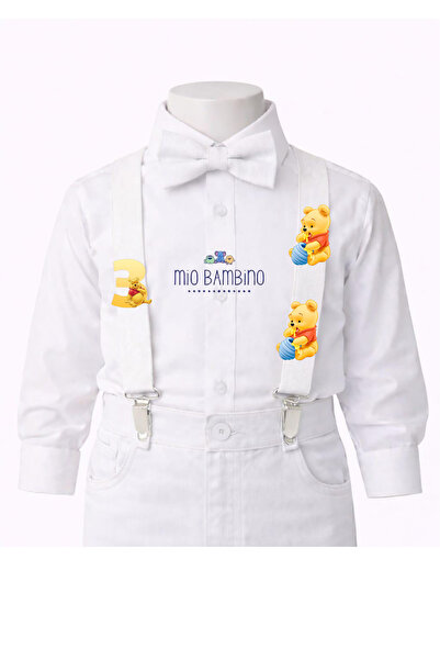 MİO BAMBİNO Winnie the Pooh Concept Suspender Bow Tie 3 Years Old Special Day...