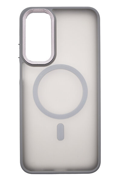 VERTEK Husa Magnetica din Silicon Matte Transparent pentru Galaxy A55 - Gri