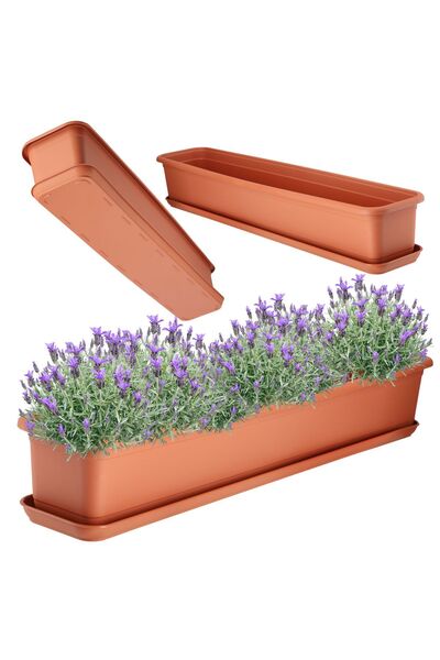 KADAX Ghiveci de balcon cu bază alungită, 80 cm, teracotă