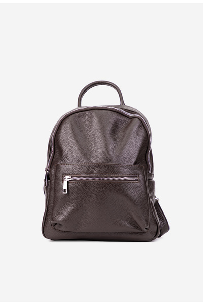 Dasha Dark brown textured Leather women's Backpack