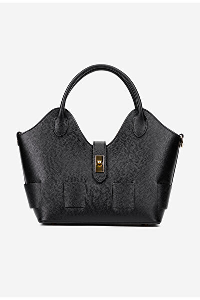 Dasha Geanta dama neagra din piele texturata