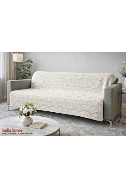 Bella Home Dot Tabanlı Kaymaz Koltuk Örtüsü (1 Adet) | 175x220 cm | Modern Ta...