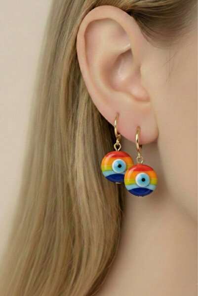 PETEK AKSESUAR أقراط مورانو المصنوعة يدويًا من الزجاج على شكل البطيخ