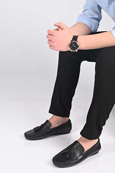 Bestello Laceless Tasseled Polyurethane Sole Genuine Leather Loafers 028-2021...