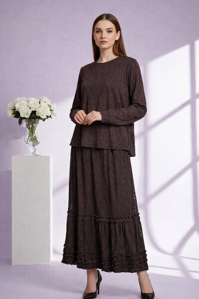 Nurcan Çetin 26425 Κεντητό Σετ με φούστα