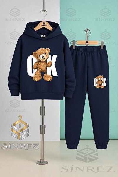 SİNREZ Children's Unisex Ayicik Ok Byz Hooded Tracksuit Set