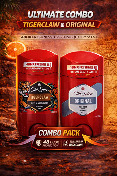 Old Spice تايجر كلو ومزيل العرق الأصلي، انتعاش يدوم 48 ساعة، عبوتان × 50 مل