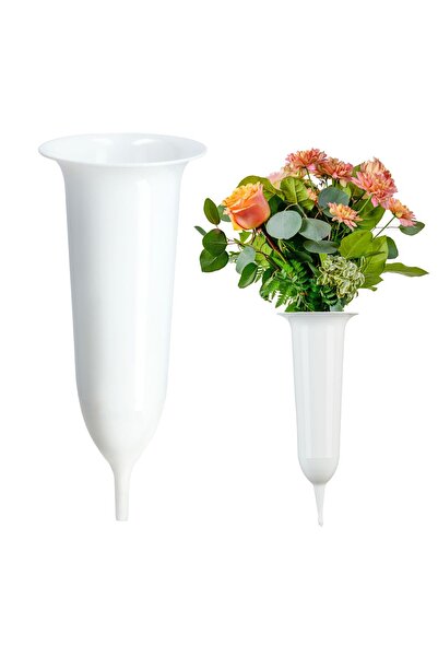 KADAX Vază sticlă pentru piatră funerară de cimitir 23 cm piatră funerară pen...