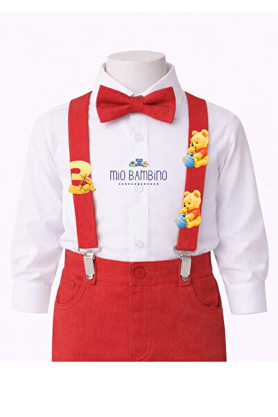 MİO BAMBİNO Winnie The Pooh Konsept Askı Papyon 3 Yaş Özel Gün Doğum Günü Pan...