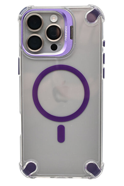 VERTEK Husa Magnetica Metal Camera Stand, Corner Bump, pentru iPhone 15 - Mov...