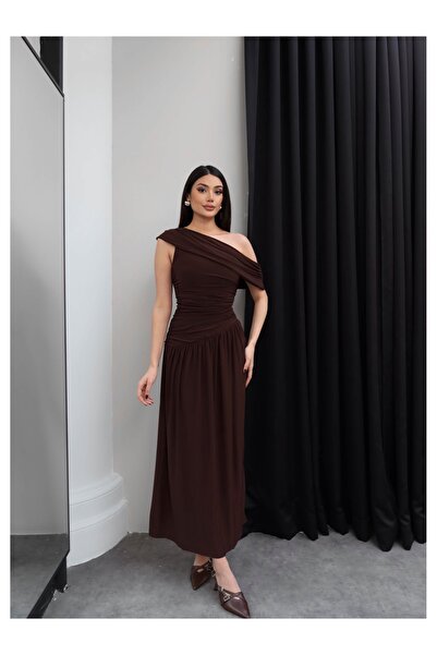 ESRAHELVACI فستان مادونا بياقة وخصر مطاطي