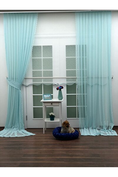 perdealemi Turquoise Background Curtain