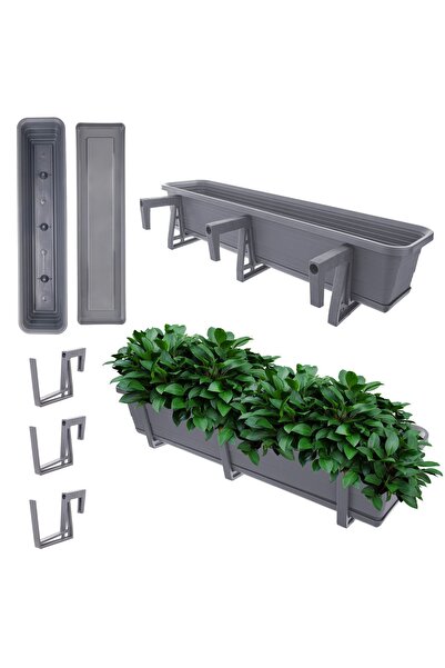 KADAX Ghiveci de balcon cu mânere, suport pentru balustradă de balcon, antrac...