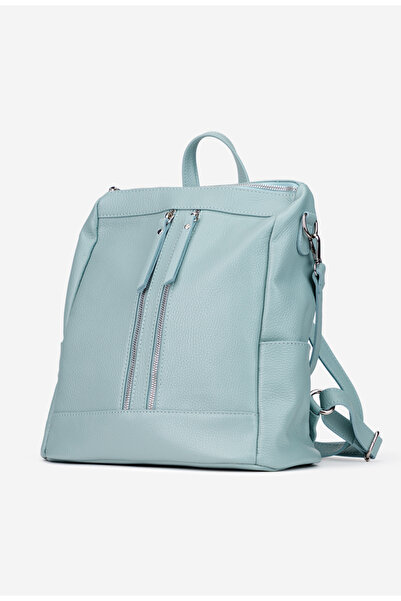 Dasha Women's blue Backpack made of textured Leather