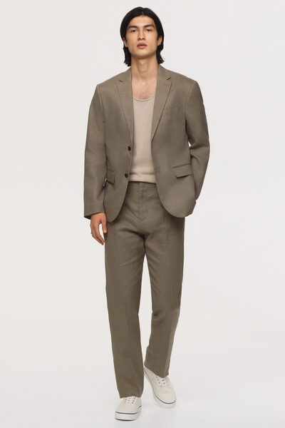 H&M Keten Takım Pantolonu Slim Fit
