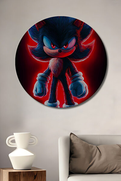 Teona Ahşap Shadow Sonic Yağlı Boya Görünümlü Ahşap Tablo Yuvarlak Duvar Tabl...