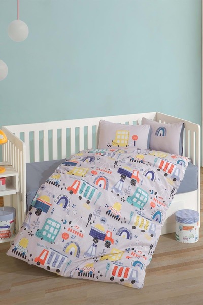 Clasy Baby Duvet Cover Set Sun Big City Blue