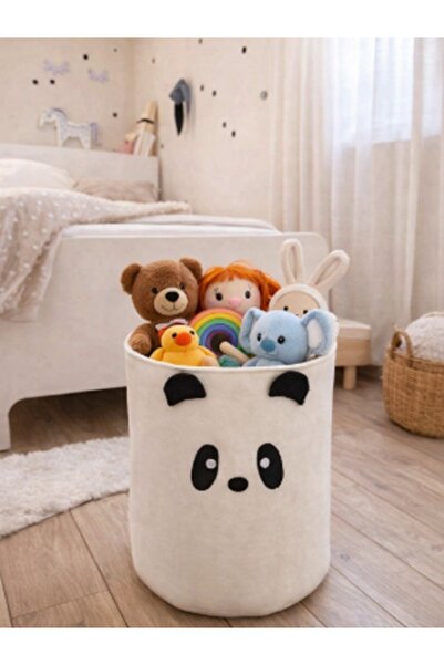 Panda Keçe Çocuk& Bebek Odası Kirli Çamaşır & Oyuncak Düzenleyiciı Organizer
