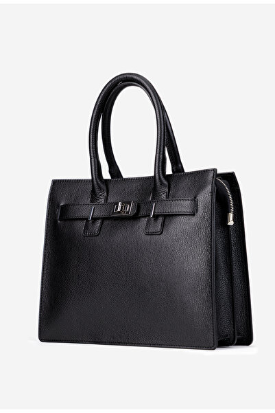 Dasha Geanta dama neagra din piele texturata cu fermoar