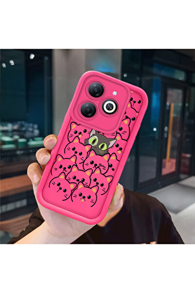 ucuc حافظة سيليكون باللون الأحمر الوردي متوافقة مع هاتف Infinix Smart 8/8 Pro...