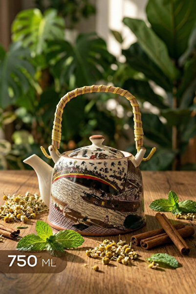 Vienev Με χερούλι Παραδοσιακή Με σχέδιο Κεραμική Τσαγιέρα 750 ml - Αυθεντική ...